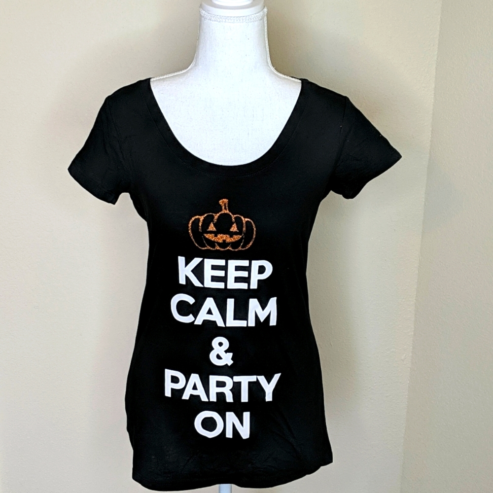 Halloween T-shirt "Keep Calm & Party On"  🌵